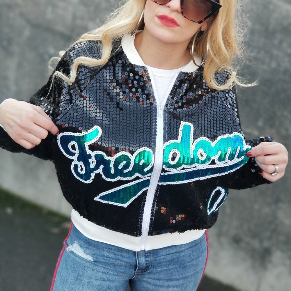FREEDOM Sequin Jacket - Black - Picture 2 of 10